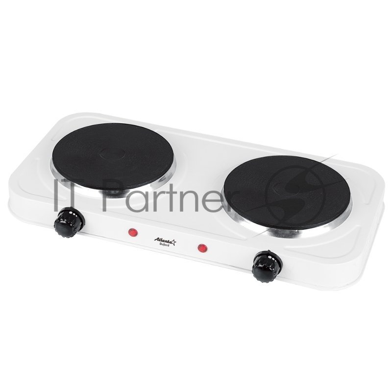 Плитка электрическая ATLANTA ATH-1739 (white) двухконфорочная