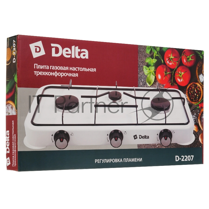 Плитка газовая DELTA D-2207 трехконфорочная цвет белый
