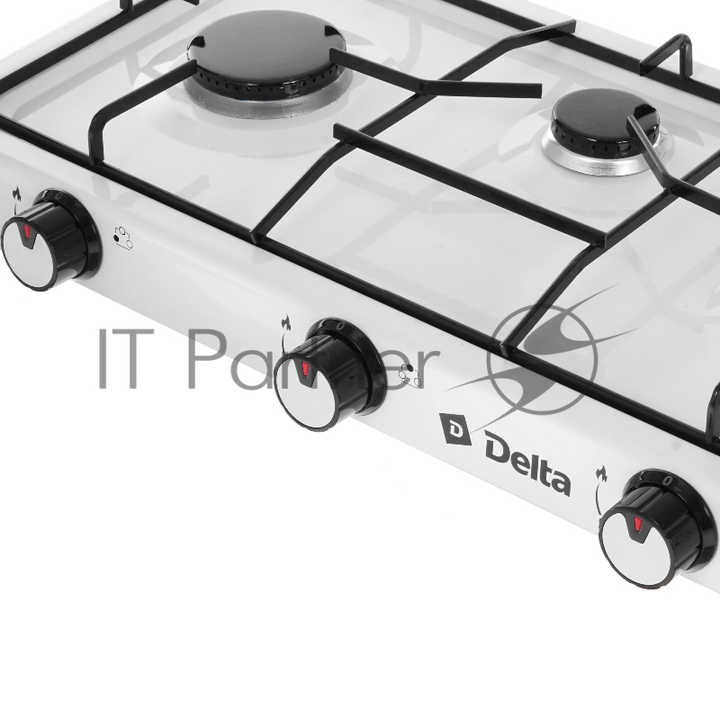 Плитка газовая DELTA D-2207 трехконфорочная цвет белый