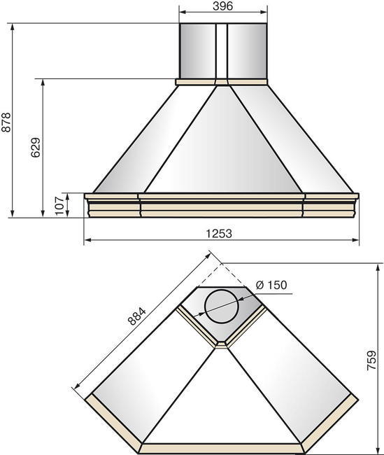 Вытяжка каминная ELIKOR Форест Валенсия 90П-700-П3Д бежевый/дуб неокр.