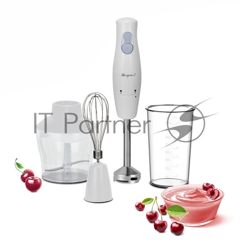 Блендерный набор Великие Реки Валдай-7 белый, 3 в 1, чоппер с чашей, венчик для взбивания, ножка из нерж. стали, стакан в комплекте