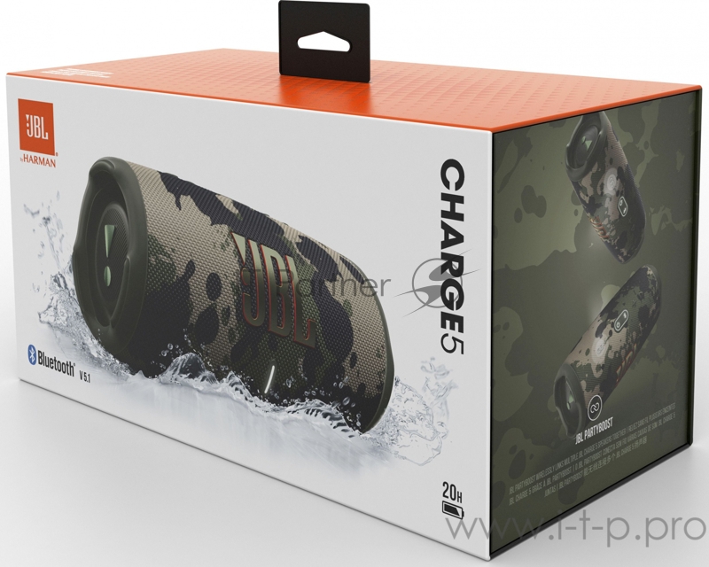 Колонка порт. JBL Charge 5 камуфляж 40W 2.0 BT 15м 7500mAh (JBLCHARGE5SQUAD)