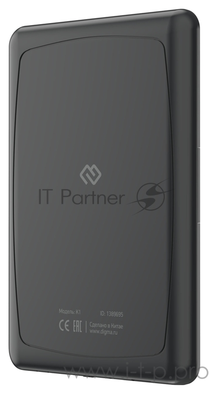 Электронная книга Digma K1 6 E-ink HD Pearl 758x1024 600MHz 128Mb/4Gb/SD/microSDHC темно-серый