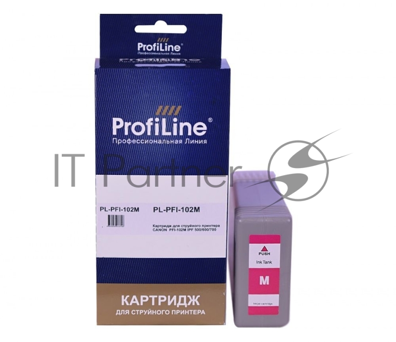 Струйный картридж PL-PFI-102M для принтеров CANON IPF510/IPF605/IPF610/IPF650/IP с чернилами Magenta ProfiLine