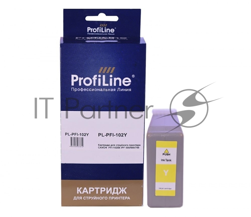 Струйный картридж PL-PFI-102Y для принтеров CANON IPF510/IPF605/IPF610/IPF650/IP с чернилами Yellow ProfiLine