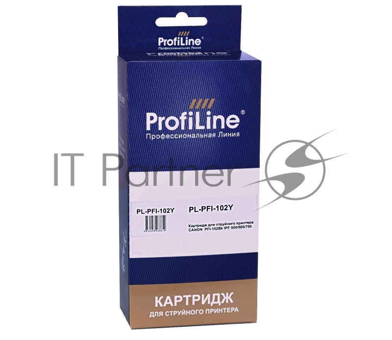 Струйный картридж PL-PFI-102Y для принтеров CANON IPF510/IPF605/IPF610/IPF650/IP с чернилами Yellow ProfiLine