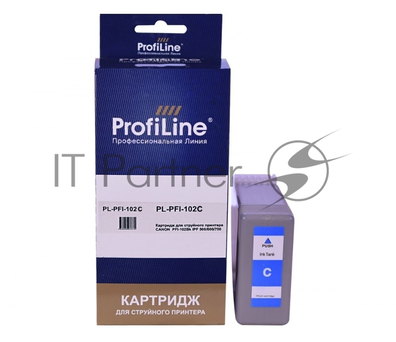 Струйный картридж PL-PFI-102C для принтеров CANON IPF510/IPF605/IPF610/IPF650/IP с чернилами Cyan ProfiLine