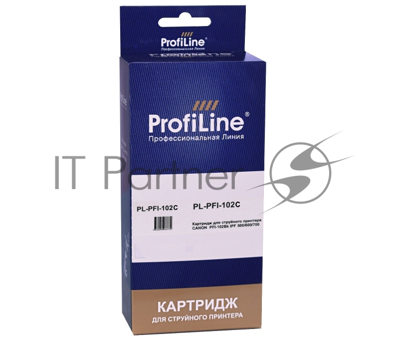Струйный картридж PL-PFI-102C для принтеров CANON IPF510/IPF605/IPF610/IPF650/IP с чернилами Cyan ProfiLine
