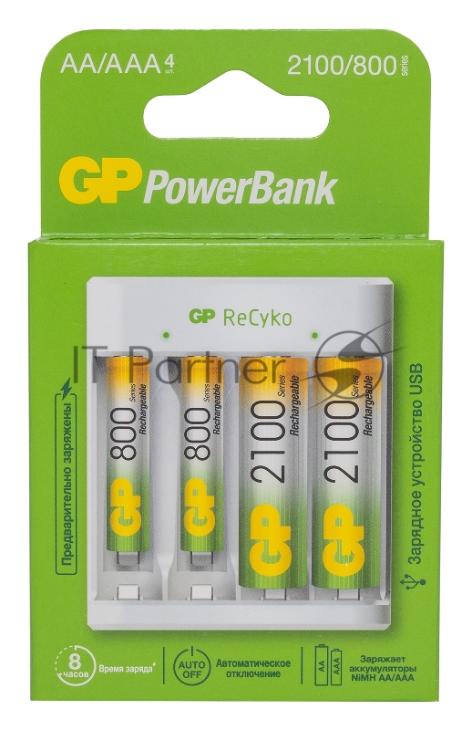 Аккумулятор + зарядное устройство GP Recyko E411210 AA/AAA NiMH (4шт)
