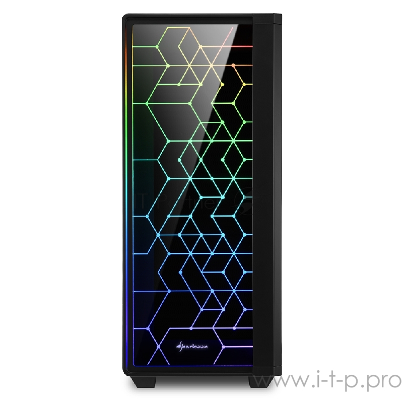 Sharkoon LIT 100 RGB led Игровой корпус чёрный (ATX, закалённое стекло, RGB fan 1x120 мм + 1x120 мм, 2xUSB 3.0, 1xUSB 2.0,audio)