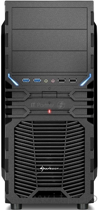 Корпус Sharkoon VG4-V чёрный (ATX, акрил, fan 1x120 мм + 1x120 мм, 2xUSB 3.0 + 2xUSB 2.0, audio)