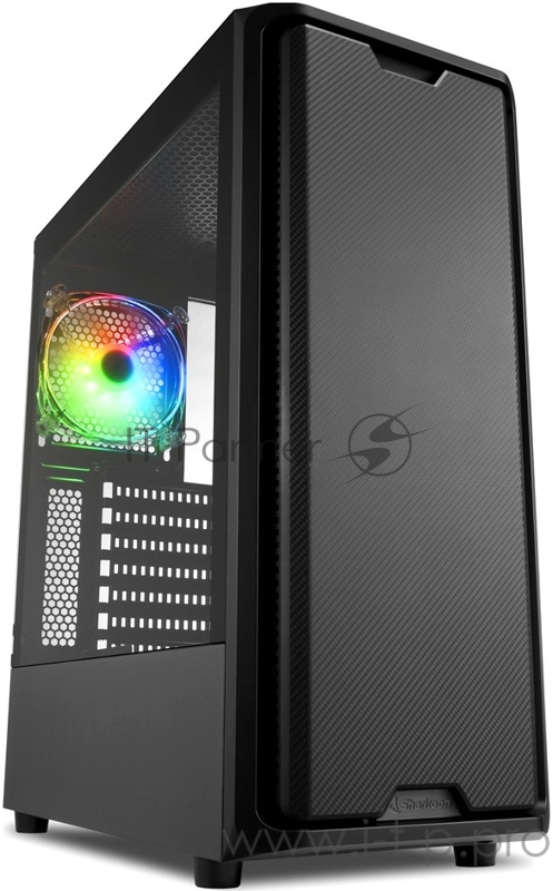 Корпус игровой Sharkoon SK3 RGB чёрный (ATX, закаленное стекло, fan 1x120 мм + 1x120 мм RGB, 2xUSB 3.0, audio)
