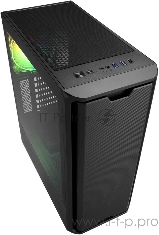 Корпус игровой Sharkoon SK3 RGB чёрный (ATX, закаленное стекло, fan 1x120 мм + 1x120 мм RGB, 2xUSB 3.0, audio)