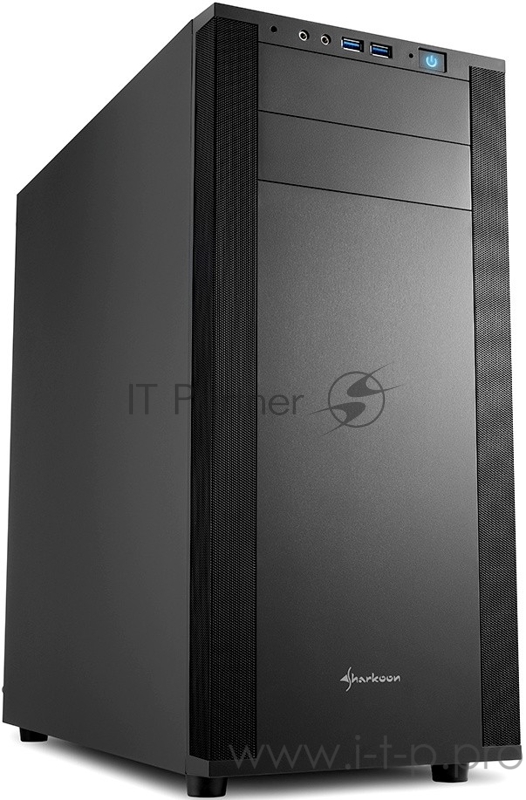 Корпус игровой Sharkoon M25-V чёрный (ATX, fan 1x120 мм + 1x120 мм, 2xUSB 3.0)