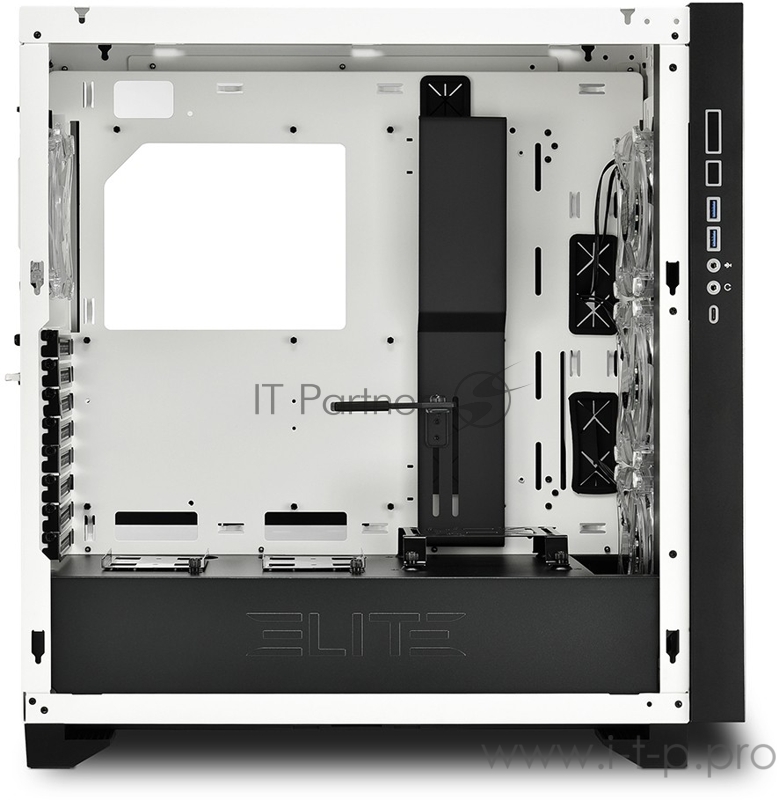 Корпус игровой Sharkoon Elite Shark CA300H RGB белый (E-ATX, Закаленное стекло, RGB fan 3x120 мм + 1x120 мм, 2 x USB 3.0,2 x USB 2.0, audio)