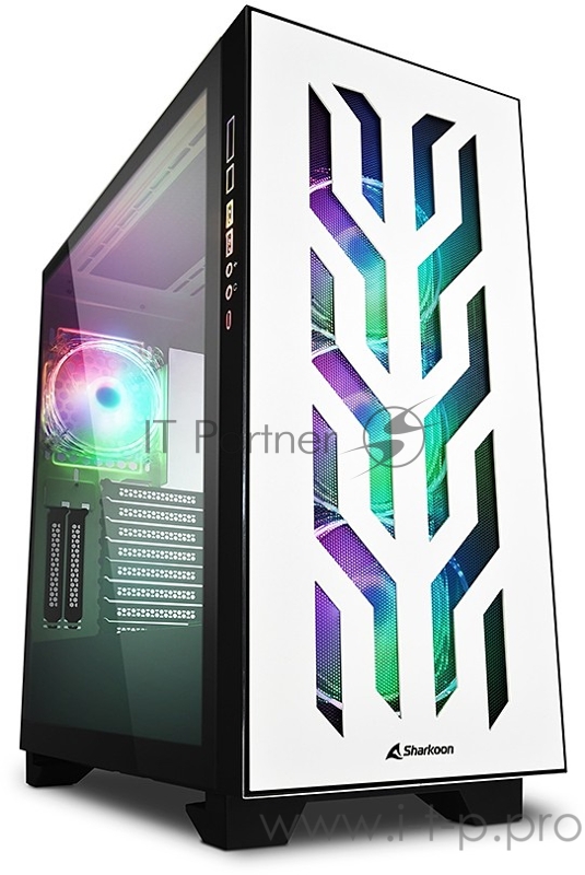Корпус игровой Sharkoon Elite Shark CA300T RGB led белый (E-ATX, Закаленное стекло, RGB fan 3x120 мм + 1x120 мм, 2 x USB 3.0,2 x USB 2.0, audio)