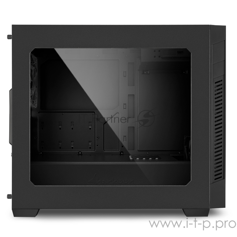 Sharkoon S1000 window Игровой корпус чёрный (Micro-ATX, сталь, акрилл, fan 1x120 мм + 1x120 мм, 2xUSB 3.0, audio)