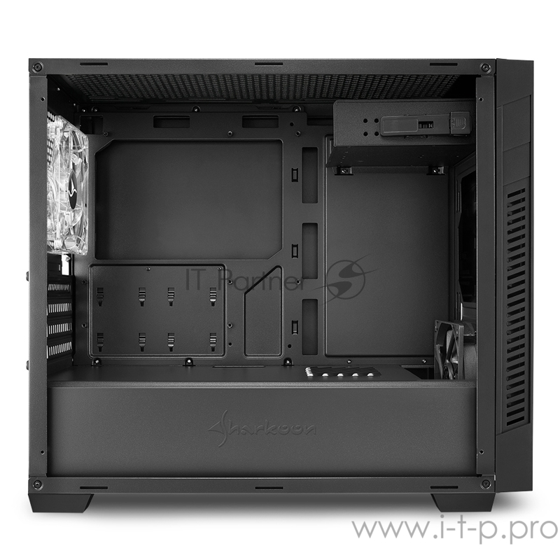Sharkoon S1000 window Игровой корпус чёрный (Micro-ATX, сталь, акрилл, fan 1x120 мм + 1x120 мм, 2xUSB 3.0, audio)