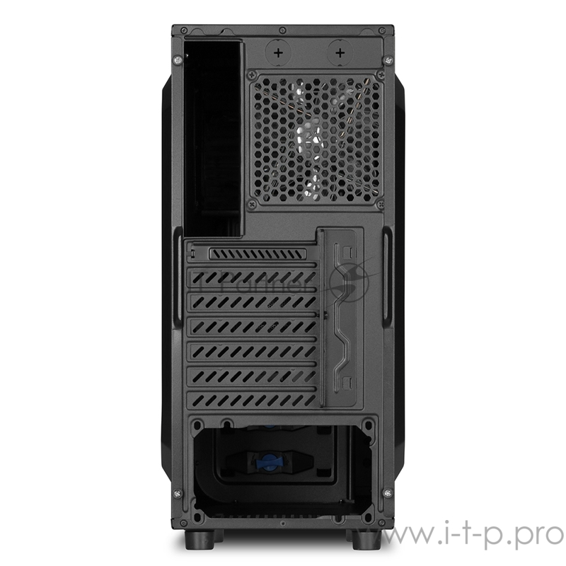 Sharkoon VS4-W blue led игровой корпус чёрный (ATX, акрил, fan 1x120 мм + 1x120 мм, 2xUSB 3.0, audio)