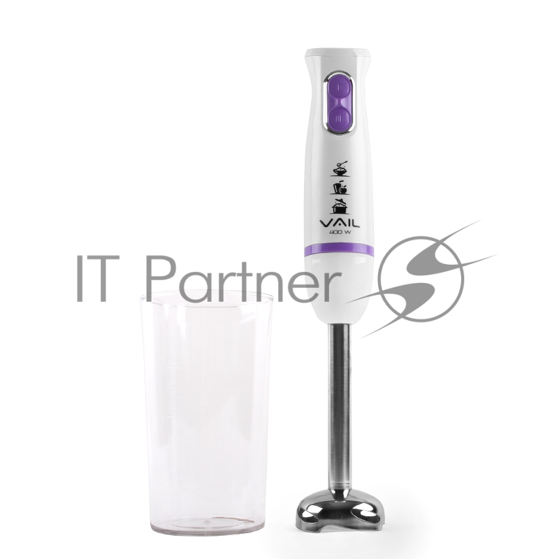 Блендер погружной VAIL VL-5706 (бел/фиол) DC мотор, 400 Вт, со стаканом