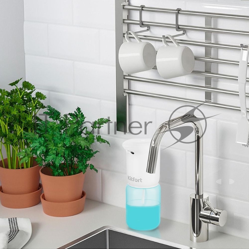 Диспенсер автоматический Kitfort KT-2046 400мл. белый/голубой