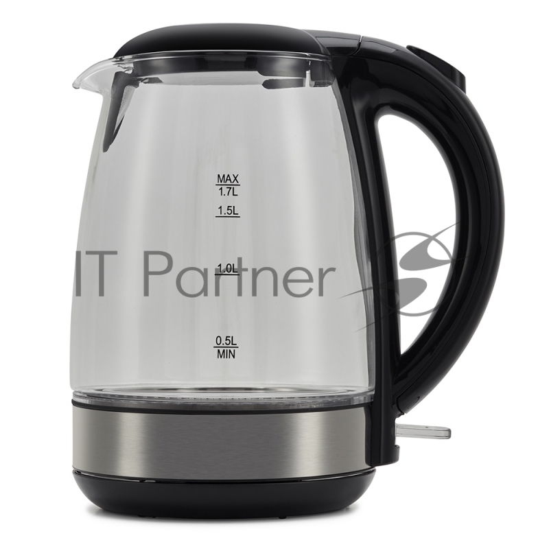 Чайник POLARIS PWK1740CGL черный, 1,7л, 2200Вт, стекло