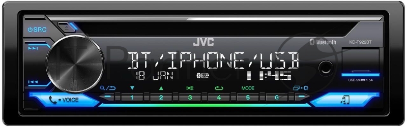 Автомагнитола CD JVC KD-T922BT 1DIN 4x50Вт