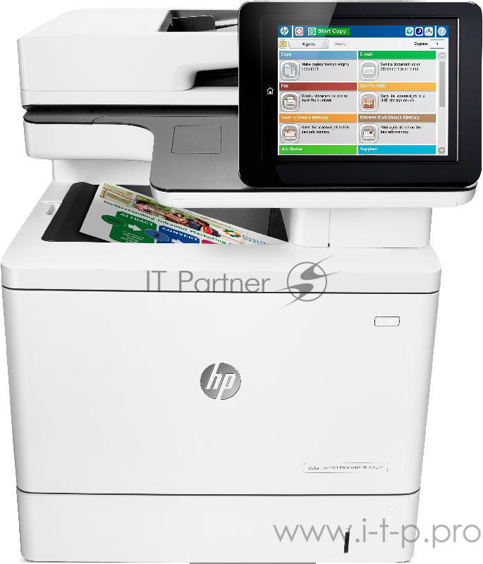 Цветное МФУ HP Color LaserJet Enterprise MFP M577dn A4, лазерный, принтер + сканер + копир, ЖК 8.0, бело-черный (USB2.0, LAN)
