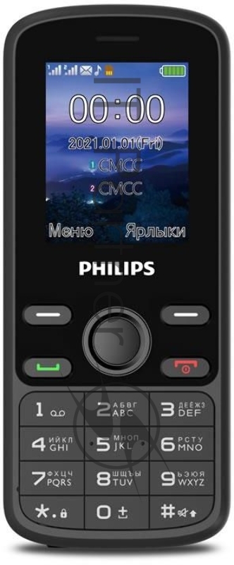 Мобильный телефон Philips E111 Xenium 32Mb черный моноблок 1.77 128x160 GSM900/1800