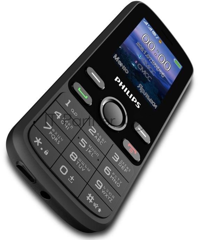 Мобильный телефон Philips E111 Xenium 32Mb черный моноблок 1.77 128x160 GSM900/1800