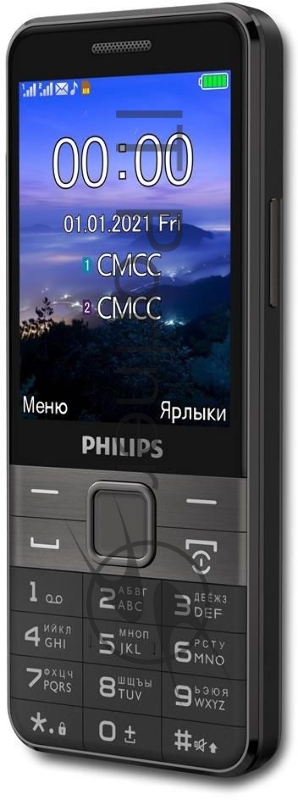 Мобильный телефон Philips E590 Xenium 64Mb черный моноблок 2Sim 3.2 240x320 2Mpix GSM900/1800 GSM1900 MP3 microSD