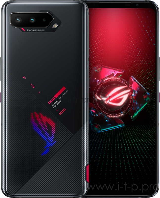 Смартфон Asus ZS673KS ROG Phone 5 128Gb 8Gb черный моноблок 3G 4G 2Sim 6.78 1080x2448 Android 11 64Mpix 802.11 a/b/g/n/ac/ax NFC GPS GSM900/1800 GSM1900 TouchSc