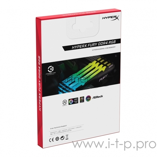Память оперативная Kingston 128GB 3600MHz DDR4 CL18 DIMM (Kit of 4) HyperX FURY RGB