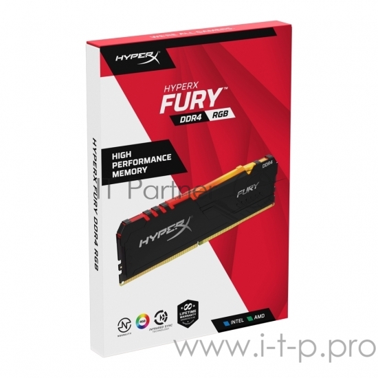 Память оперативная Kingston 128GB 3600MHz DDR4 CL18 DIMM (Kit of 4) HyperX FURY RGB