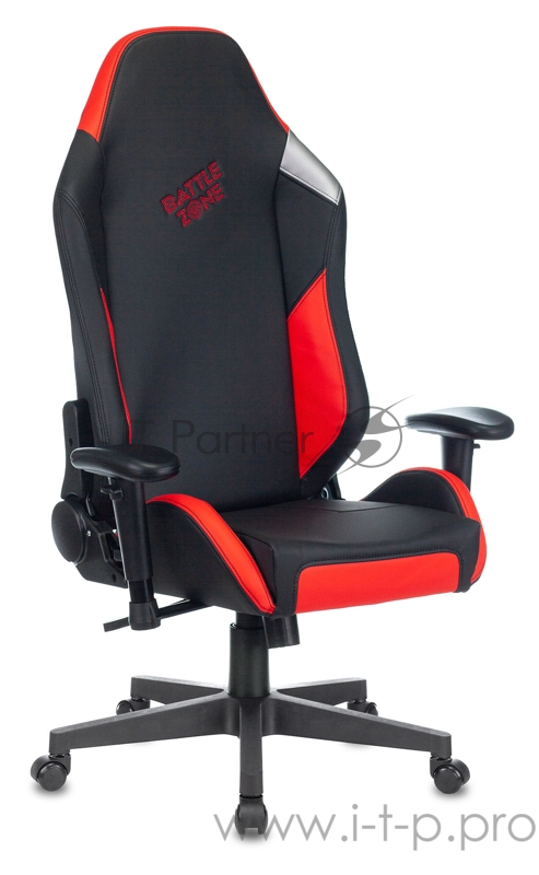 Кресло игровое Zombie HERO BATTLEZONE PRO черный/красный искусственная кожа с подголов. крестовина пластик