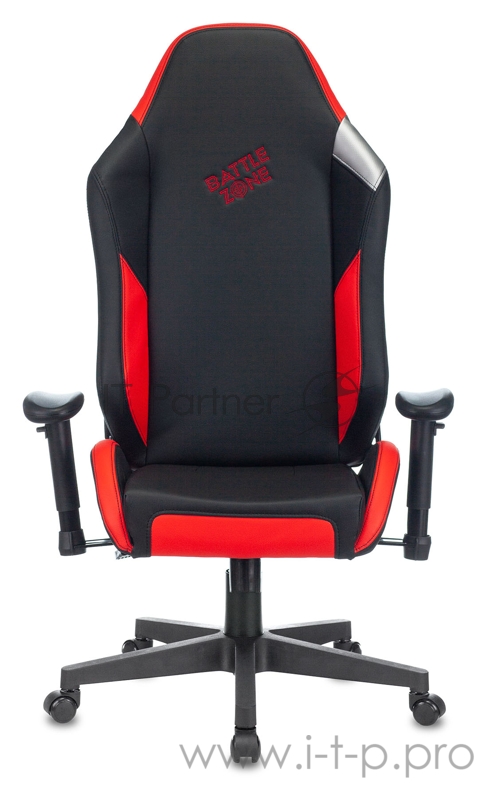 Кресло игровое Zombie HERO BATTLEZONE PRO черный/красный искусственная кожа с подголов. крестовина пластик