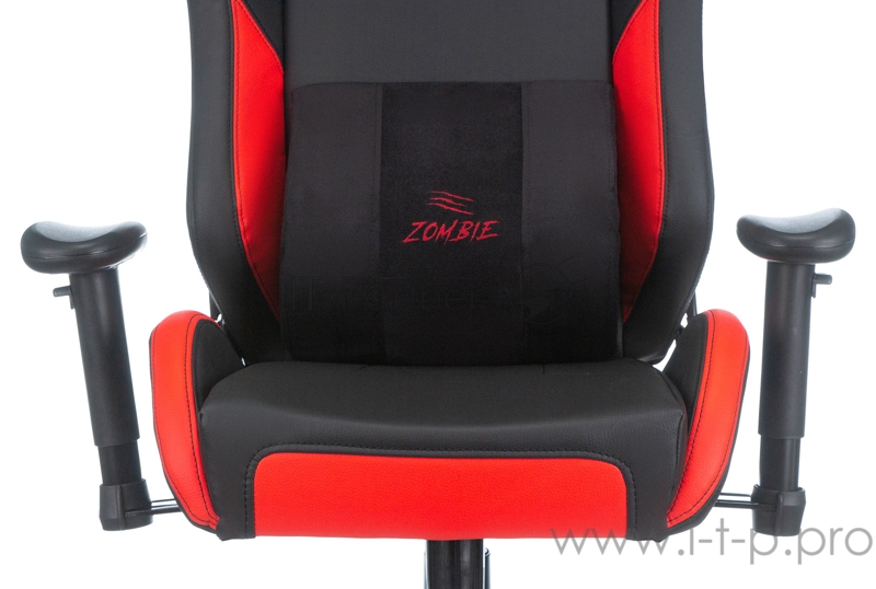 Кресло игровое Zombie HERO BATTLEZONE PRO черный/красный искусственная кожа с подголов. крестовина пластик