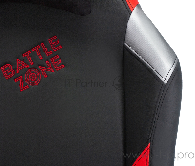Кресло игровое Zombie HERO BATTLEZONE PRO черный/красный искусственная кожа с подголов. крестовина пластик