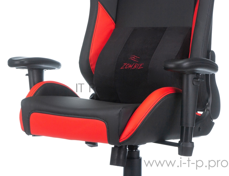 Кресло игровое Zombie HERO BATTLEZONE PRO черный/красный искусственная кожа с подголов. крестовина пластик