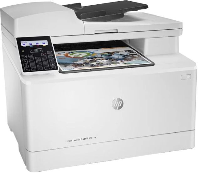 Цветное МФУ HP Color LaserJet Pro MFP M181fw A4, лазерный, принтер + сканер + копир + факс, ЖК, бело-черный (USB2.0, LAN, WiFi)
