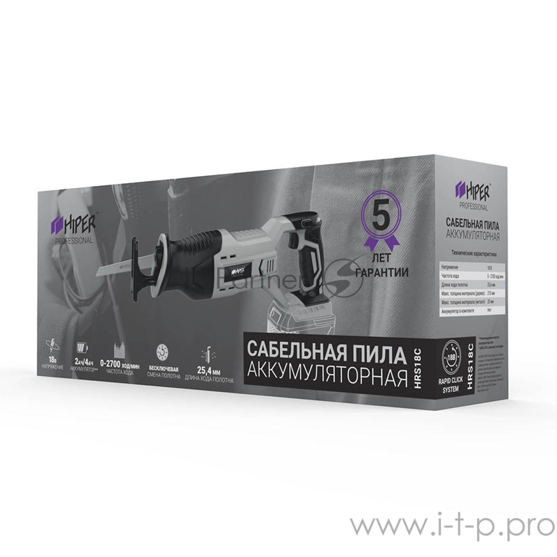 Сабельная пила PROF HIPER аккумуляторная HRS18C 18В, БЕЗ АКК