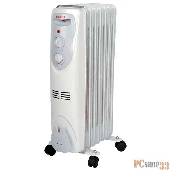 Тепловые пушки Ресанта ОМ- 7Н 67/3/7 Масляный радиатор { 1,5кВт, 370?160?650, 7 секций, 7,4 кг }