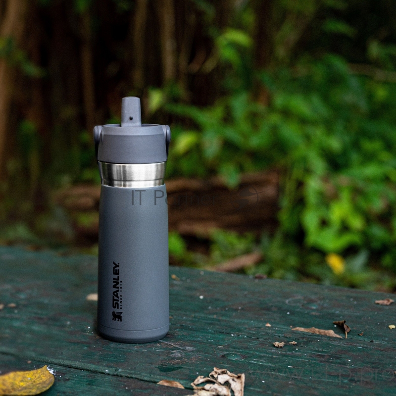 Термос-бутылка Stanley Flip Straw 0.65л. серый (10-09697-008)