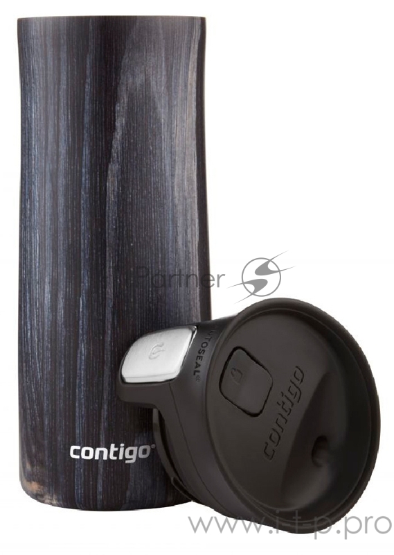 Термокружка Contigo Pinnacle Couture 0.42л. черный/синий (2104545)