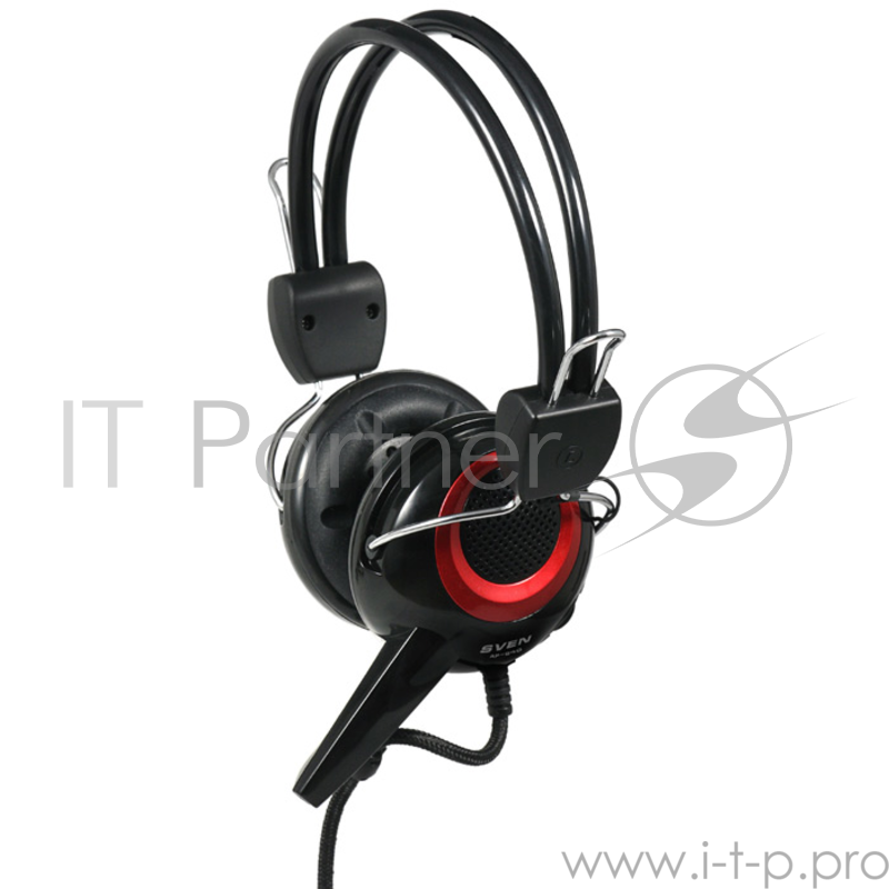 Наушники SVEN AP-640 черный/красный {Частотный диапазон 18-22000Гц, Сопротивление - 32Ом}