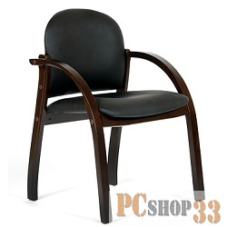 Офисный стул Chairman 659 черный матовый (искусственная кожа/темный орех)