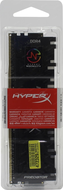 Память оперативная Kingston 16GB 3600MHz DDR4 CL17 DIMM XMP Predator RGB