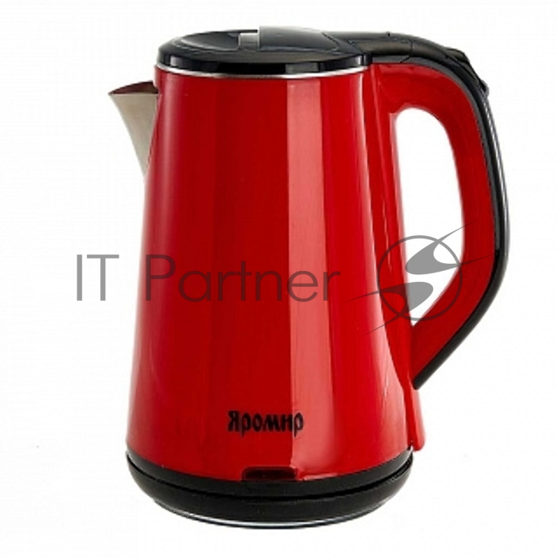 Чайник электрический ЯРОМИР ЯР-1059 пластик ДВОЙНАЯ СТЕНКА, красный: 1500 Вт, 1,8л(12)