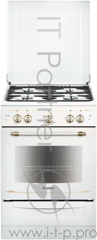 Плита Газовая Gefest ПГ 6100-02 0185 белый/золотистый (эмалированная крышка)