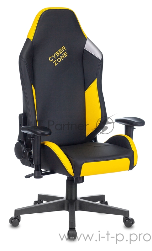 Кресло игровое Zombie HERO CYBERZONE PRO черный/желтый искусственная кожа с подголов. крестовина пластик